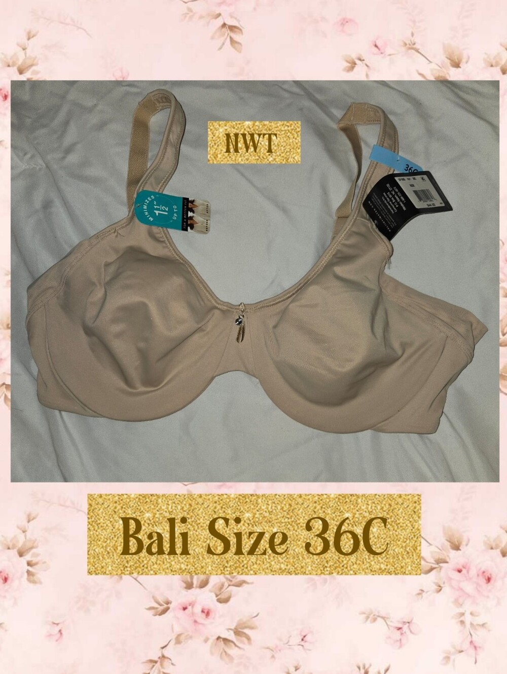NWT Bali Nude Full Coverage Underwire Bra